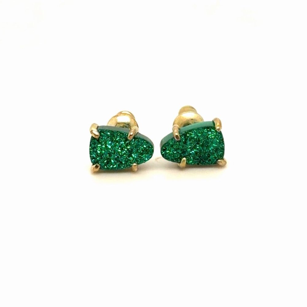 Kendra‎ Scott Emerald Green Druzy Stud Earrings